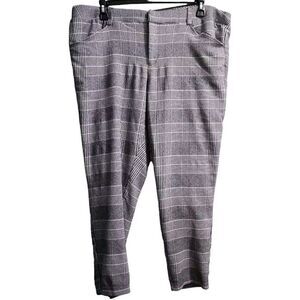 Torrid Womens Size 24R Ankle Plus Size Pants Pant Gray‎ Black Plaid